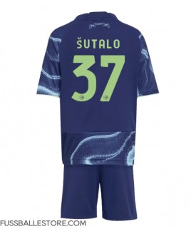 Günstige Ajax Josip Sutalo #37 Auswärts Trikotsatzt Kinder 2025-26 Kurzarm (+ Kurze Hosen)